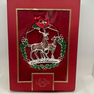 Lenox Our First Christmas Together Deer couple Ornament 2022 removable tag